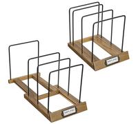 BIG FUDGE Vinyl Acacia Wood Expandable Record Storage - LP Album Rack & Scratch-Resistant Vinyl Holder Stand - For Record Collection Organisation and Display - Holds 50-75 Records