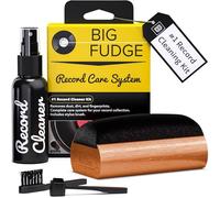Big Fudge Vinyl Cleaning Kit - 4-in-1 Record Cleaner for Vinyl Kit Includes Ultra-Soft Velvet Brush Vinyls Record Cleaner Liquid Stylus Brush and Storage Pouch - Pro Records Care