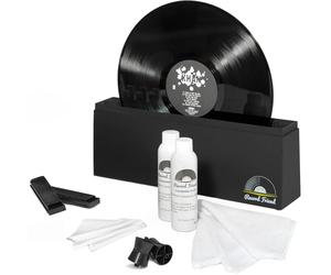 BIG FUDGE Vinyl Record Cleaner Kit - Cleaning Machine with care Solution, Microfiber Cloth and Brush - Scratch-Free Album Care - Record Player Accessories