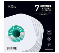 BIG FUDGE Vinyl Record Inner Sleeves 25x | Made from Heavyweight & Acid Free Paper | Album Covers with Round Corners for Easy Insert | Slim Record Jackets to Protect Your LPs & Singles | 7"
