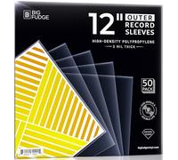 Big Fudge Vinyl Record Outer Sleeves - 50x Crystal Clear LP Album Covers in High-Density Polypropylene - Transparent Protective Cover for 12" Records - 3 mil Thick - Vinyl Record Sleeves