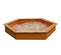 Big Game Hunters Large 1.5 Meter Hexagonal Wooden Sandpit with Weatherproof Cover and Underlay