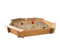 Big Game Hunters Octagonal Wooden Sandpit for ALL Ages - 1.8m in Light Brown | Size: Medium Big Game Hunters Light Brown Medium