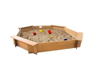Big Game Hunters Octagonal Wooden Sandpit for ALL Ages - 1.8m in Light Brown | Size: Medium Big Game Hunters Light Brown Medium