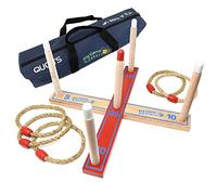 Big Game Hunters Quoits Set Rope Ring Toss Garden Game for Kids with Bag | Traditional Rope Quoits Ring Toss Set With Hardwood Pegs And Carry Bag