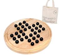 Big Game Hunters Wooden Solitaire Board Game Age 3+ - Premium Quality with Porcelain Marbles, Expertly Crafted - Classic Single-Player Strategy, Family Fun for All Ages