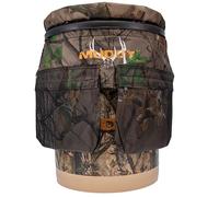 BIG GAME Muddy Sportsman's Bucket - Durable Lightweight Portable Versatile Ground Hunting Outdoor 5 Gallon Camo Pail with Accessory Pouch & Cushioned 360-Degree Spin-Top Seat