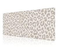 Big Gaming Desk Mat XL 31.5x11.8 in Waterproof Non-Slip Grey Leopard Print