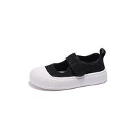 Big Girls Trainers Summer Lace Mesh Breathable Thick Sole Good with Clothes Canvas Casual Board Shoes Daily Wear, black, 1.5 UK