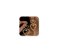 Big Gold Heart Earrings Drop Dangly for Women Trendy, Statement Large Three Hollow Hearts Dangling Earring Vintage Y2K Party Prom Valentine Jewelry Gift, Large, Metal, No Gemstone