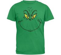 Big Grinch Face Green Adult T-Shirt Tee Small [Apparel]
