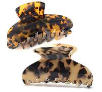 Big Hair Claw Clips Tortoise Shell Large Hair Claw Clips For Thick Hair,3.5 Inch Strong Hold Hair Jaw Clips Clamps For Women,2 Color Available(2 Pack)