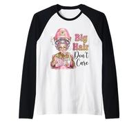 Big Hair Dont Care Funny Grandma Salon Sarcastic Humor Raglan Baseball Tee