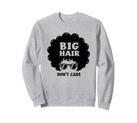 Big Hair Don't Care Retro Afro Sunglasses Graphic Sweatshirt, Adult Unisex, Heather Grey, XXL