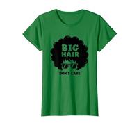 Big Hair Don't Care Retro Afro Sunglasses Graphic T-Shirt, Women, Kelly Green, L