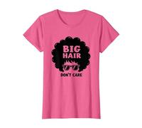 Big Hair Don't Care Retro Afro Sunglasses Graphic T-Shirt, Women, Pink Heather, XS
