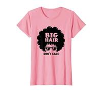 Big Hair Don't Care Retro Afro Sunglasses Graphic T-Shirt, Women, Pink, XL