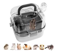 Big Hamster Cage - Large Breathable Habitat, Travel Hamster Carrier | Translucent Small Animal Case with Water Bottle, Perfect for Picnics, Shopping Trips and Portable Travel Comfort