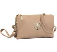 Big Handbag Shop Mini Cross Body Phone Bag for Women - Small Vegan Leather Shoulder Purse with Wristlet - Lightweight Clutch for Travel & Events - Ivy (Khaki)