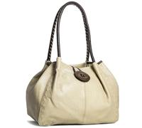 Big Handbag Shop Womens Trendy Designer Boutique Faux Leather Large Button Detail Shoulder Bag (836 Beige)