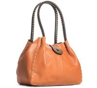 Big Handbag Shop Womens Trendy Designer Boutique Faux Leather Large Button Detail Shoulder Bag (836 Orange)