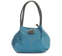 Big Handbag Shop Womens Trendy Designer Boutique Faux Leather Large Button Detail Shoulder Bag (836 Teal Blue)