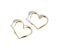 Big Heart Hoop Earring Minimalist Metal Gold Silver Color Pendant Ear For Women Punk Jewelry Gift(Gold)