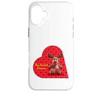 Big Hearted Cute Chocolate Moose - Valentine Case for iPhone 16 Plus