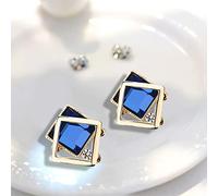 Big Hoop Earrings Earrings For Women Crystal Wedding Rhinestone Earring Gold Color Dangle Titanium Hoops (Blue, One Size)