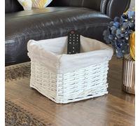 Big Huge Deep Children Kids Baby Nursery Storage Wicker Basket Toy Box Organiser (White, 22 x 22 x 14.5 cm)