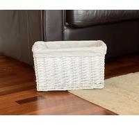 Big Huge Deep Children Kids Baby Nursery Storage Wicker Basket Toy Box Organiser (White, Medium)