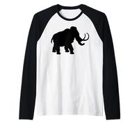 Big Ice-Age Mammoth Elephant Silhouette T-Shirt Raglan Baseball Tee
