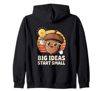 Big Ideas Start Small Cute Acorn Light Bulb Zip Hoodie