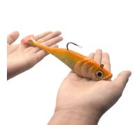 Big Jig Worm Lures Swimming Bait Soft Plastic Fishing Lure for Bass, Crappie, Trout, Pike, Sea Bass, Redfish, Striper,Fishing Lures for Freshwater & Saltwater (Orange Glitter-1 Piece)
