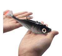 Big Jig Worm Lures Swimming Bait Soft Plastic Fishing Lure for Bass, Crappie, Trout, Pike, Sea Bass, Redfish, Striper,Fishing Lures for Freshwater & Saltwater (Black Glitter-1 Piece)