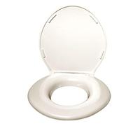 Big John Toilet Seats 2445646-2CR Big John Oversized Toilet Seat with Cover and Stainless Steel Hinges for Round Or Elongated Toilet Bowls, Cream