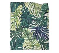 Big Jungle Leaves Blanket,Plant Illustration Perfect Sofa Bed Cover 50x60inch(127x152cm),soft And Comfortable to The Touch,suitable for Keeping The Whole Family Warm