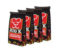 """Big K 4 x 5kg Real Charcoal Briquettes Charcoal For BBQ Barbecues Restaurant Charcoal, Easy to light Barbeque Briquettes, 3hrs Burn Time, Cooks food consistently"""