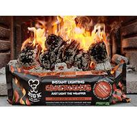 BIG-K Instant Light Crackle Fire Logs Burns for Up to 3 Hours 10 Pack Fire Logs Defra Approved Smoke-Free, Perfect for use in campfires, chimineas, fire pits, wood burners, and open fireplaces