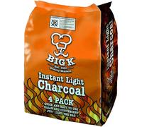 Big K Instant Light Lumpwood Charcoal, 4x1kg Bags Instant BBQ Charcoal