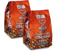 Big K Instant Light The Bag BBQ Charcoal for Stoves BBQs Burner - Comes Anti-Bacterial Pen! 8KG (X8, 1KG bags)
