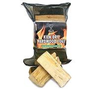 Big K Kiln Dried Hardwood Logs - Pack of 1 Easy to Light Long Burning Campfire Wood Fire Logs for Fire Pit, BBQ and Pizza Oven with Topline Card, Approx. 6kg