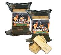 Big K Kiln Dried Hardwood Logs - Pack of 2 Easy to Light Long Burning Campfire Wood Fire Logs for Fire Pit, BBQ and Pizza Oven with Topline Card, Approx. 12kg