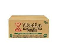 Big K Woodies Natural Wood Wool Firelighters 2Kg - Easy Light Bbq & Fireplace Starters, Low Smoke, Kerosene Free