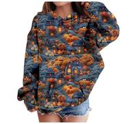 Big Kid Halloween Outfit Camp Hoodie Girls Children Fashion Casual Printed Pocket Long Sleeve Hoodie Sports Faze (Blue, 11-12 Years)