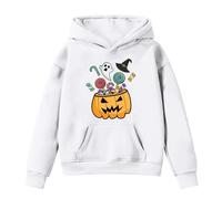 Big Kid Halloween Outfit Fleece Hoodie Girls 2t Halloween Sweatshirt for Kids Boy Girl Halloweentown Pumpkin Crewneck Pullover Top Season Fall Clothes 6-11Y Sweater 4t (White, 13-14 Years)