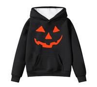Big Kid Halloween Outfit Girls Hoodie Pullover Pumpkin Face - Jack O' Toddler/Youth Fleece Hoodie Baby Boy Clothes Sweatshirt (Black, 12-13 Years)