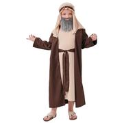 Big Kid Halloween Outfit Sweatsuit Girls 7 8 Kids Boys Cosplay Mustache Middle Elders Story Stage Party Costume Clothes Little Baby Boy Outfits (Brown, 8-9 Years)