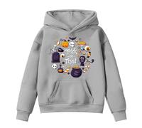 Big Kid Halloween Outfit Twins 2t Clothes Cute Kids Hoodies for Girls Boys, Long Sleeve Hooded Sweatshirts with Panda Pattern, Pullover Hoodie with Zip Pocket Junior Cat (Grey, 12-13 Years)