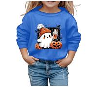 Big Kid Halloween Outfit Zip up Jacket Children Fashion Halloween Cute Printed Crew Neck Hoodless Long Sleeve Sweatshirt Hoodies for Teen Girls Alien (Blue, 10-11 Years)